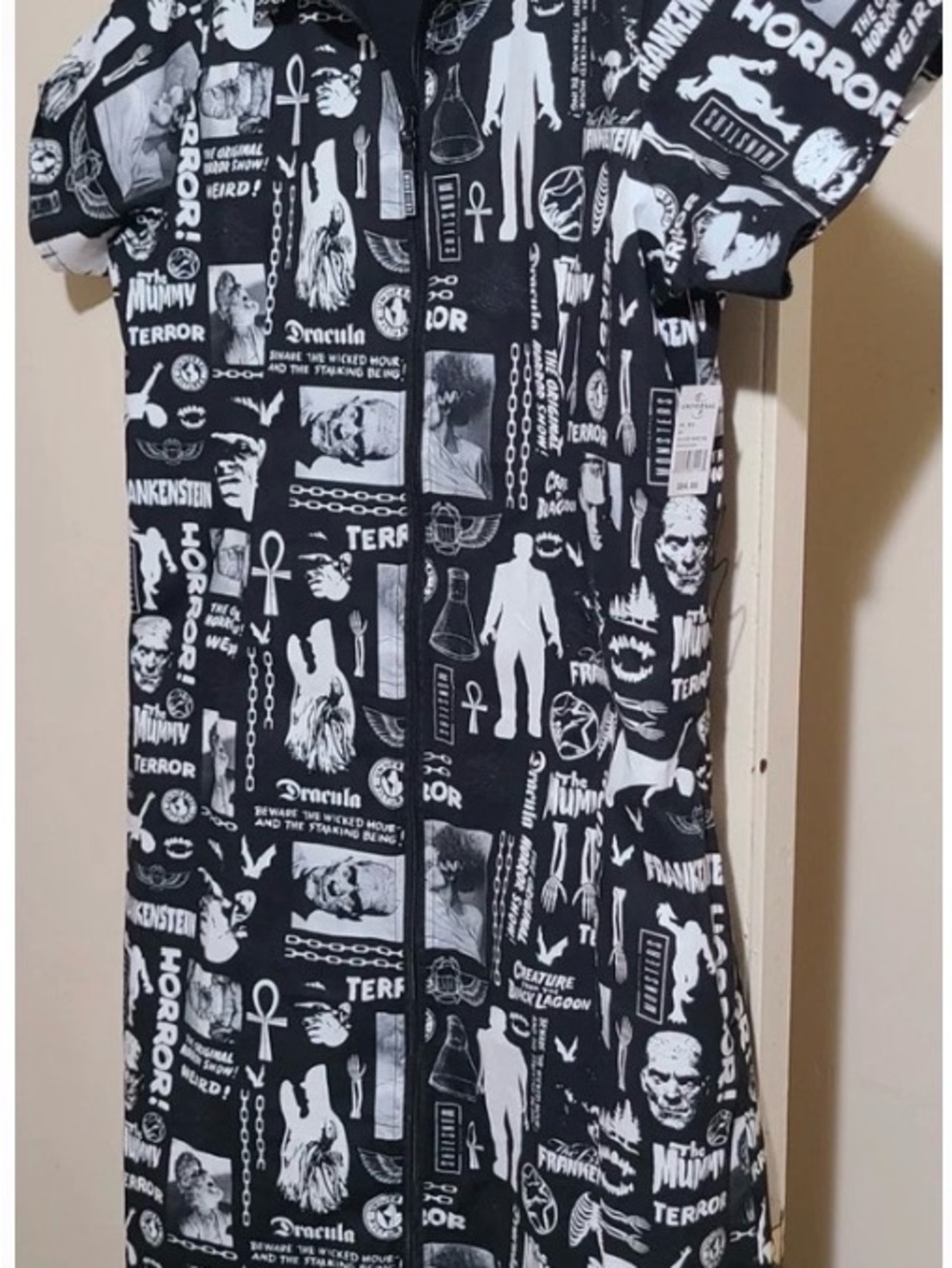 ISO!!!!!!!! Black & White Universal Studios Monsters Zip-Front Women's Dress